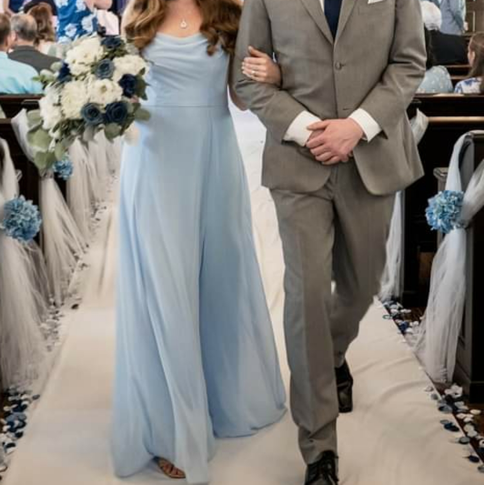 Ice Blue David's Bridal Bridesmaid Dress size 6